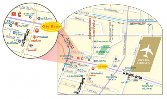 map-supalai-city-home-srinakharin